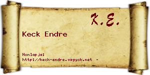 Keck Endre névjegykártya